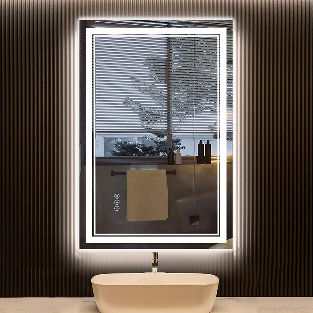 AWANDEE 20x28 Dimmable Backlit LED Bathroom Mirror