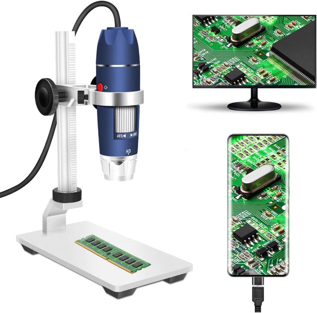 Jiusion Portable USB Digital Microscope with Stable Stand